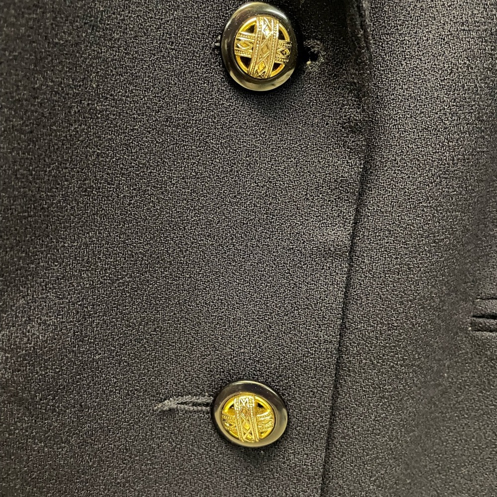 Vintage Alfred Dunner blazer navy blue unique buttons 8 petite wool‎ women's